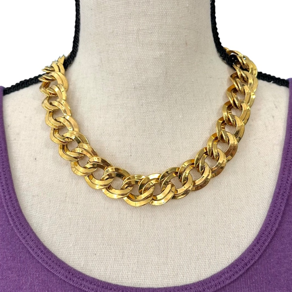 💛Vintage Monet Double Link Gold Necklace